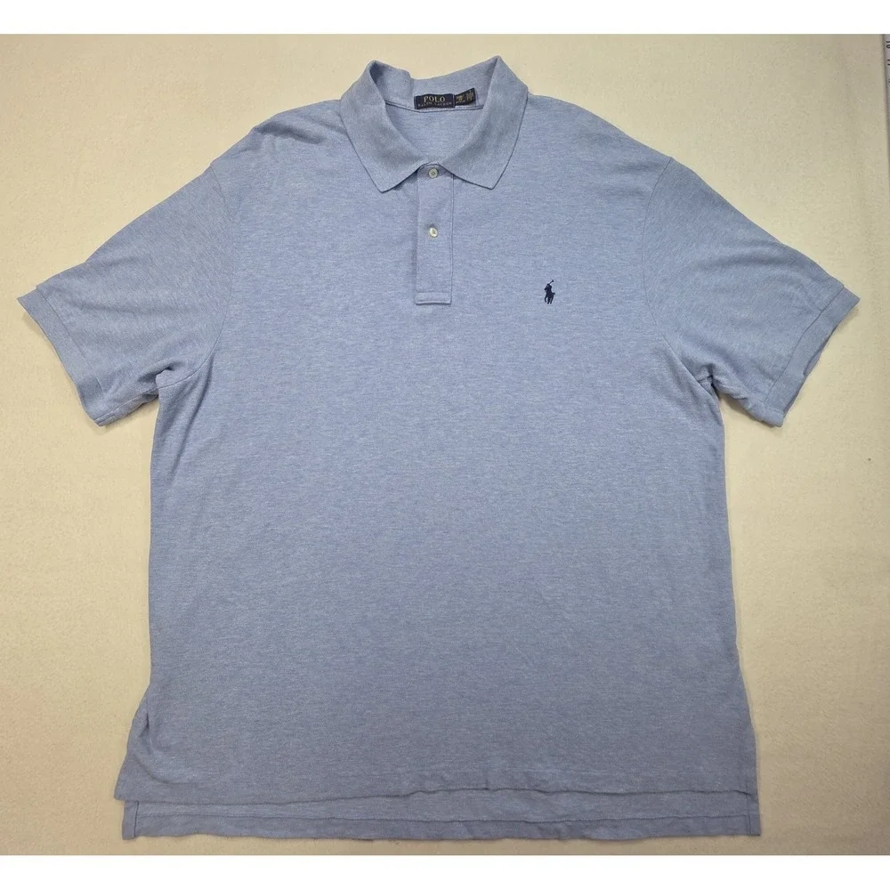 Polo Ralph Lauren Polo Shirt Mens‎ 2XB Big Blue on Blue Pony Pique LIMITED USE